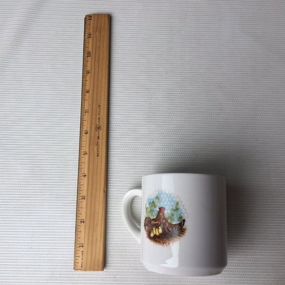 Rooster Art Coffee Mug Tea Cup Chicken Farmhouse Rustic Country White Set of 5 - Picture 8 of 12